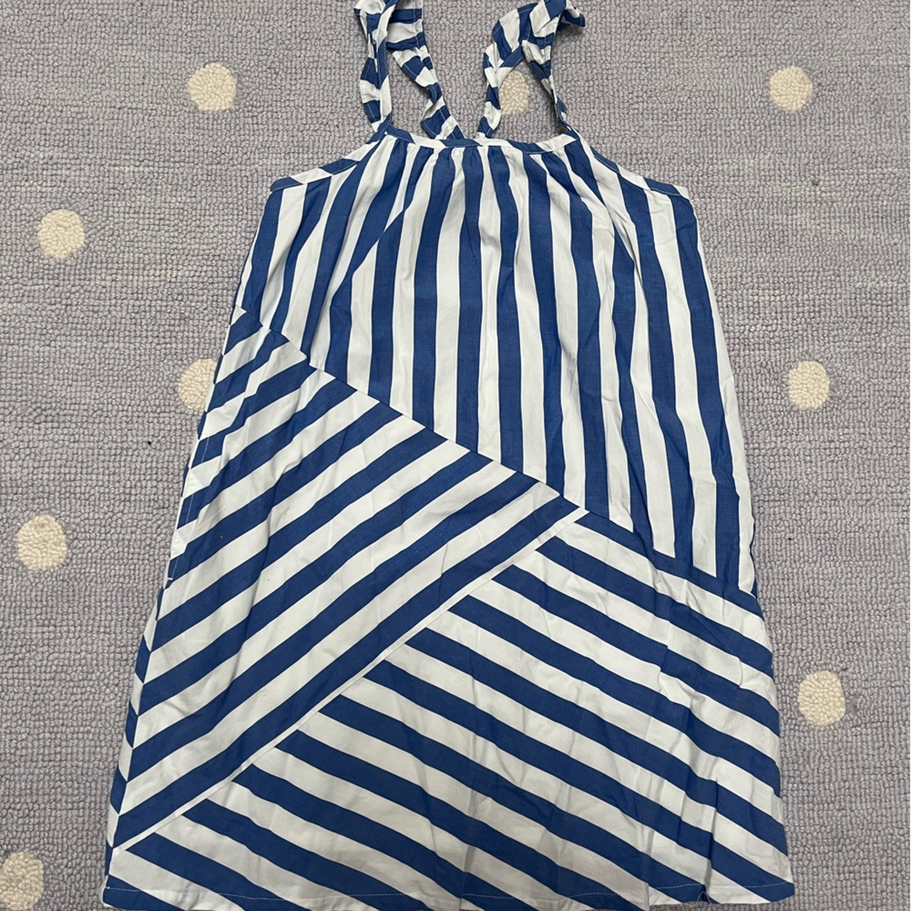 Gap brand new girls dress blue and white stripes never worn with tags